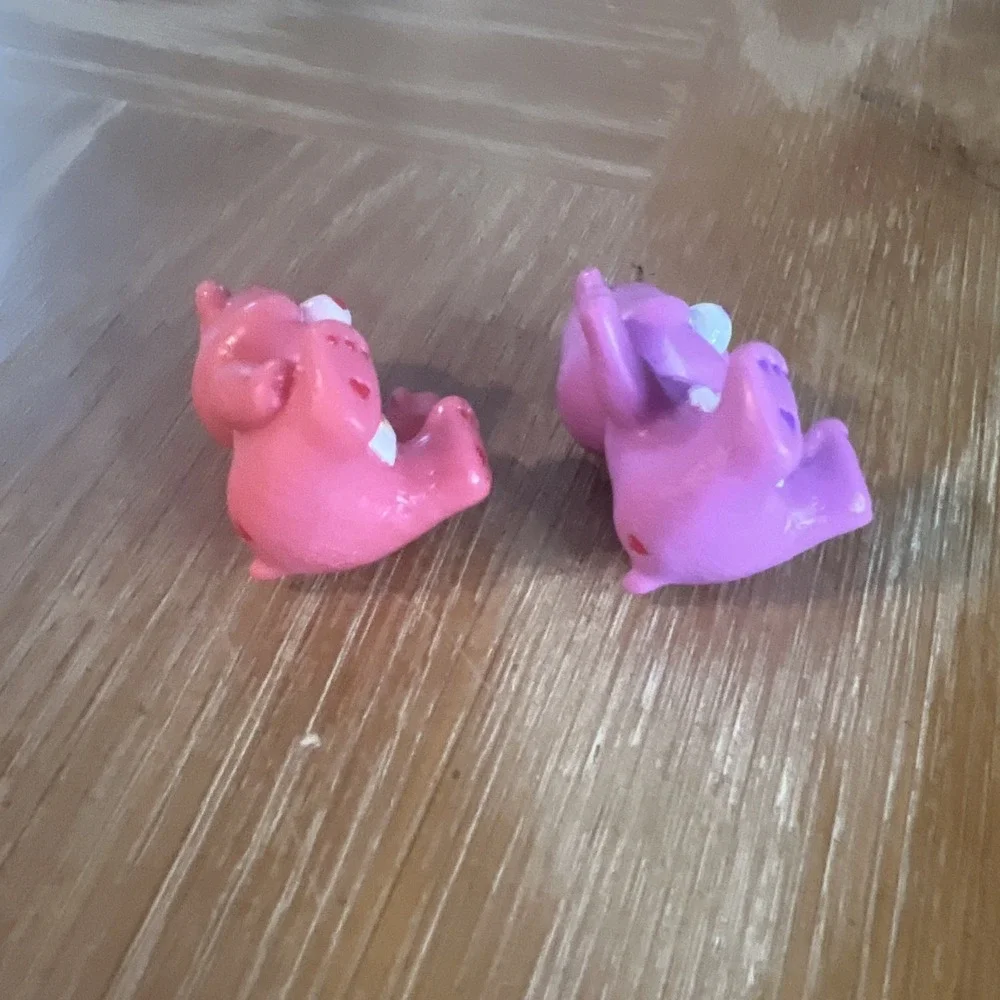 Lot of 2 Mini Care Bears Figures Cheer‎ Bear & Share Bear 1.5